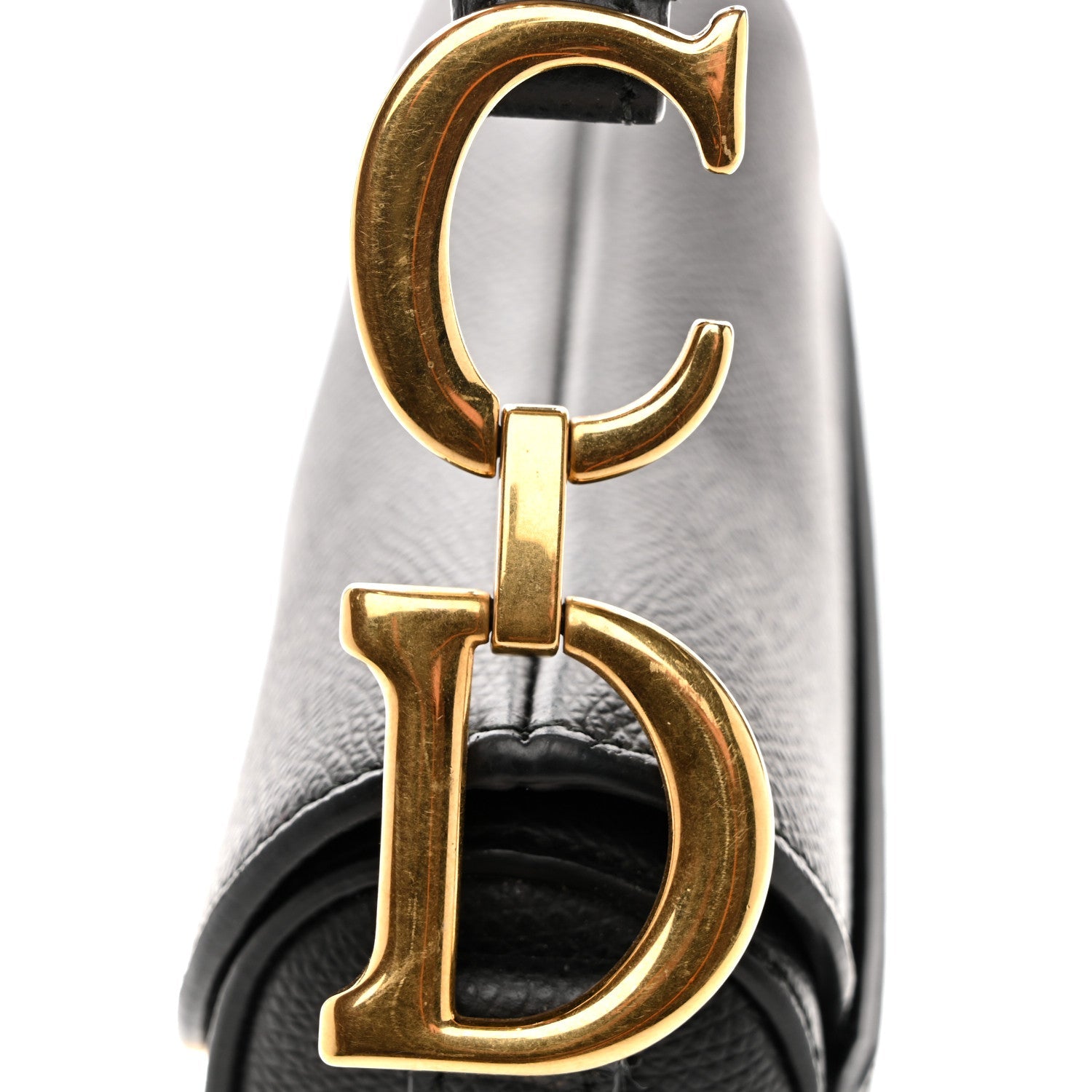 Christian Dior Grained Calfskin Mini Saddle Bag Black