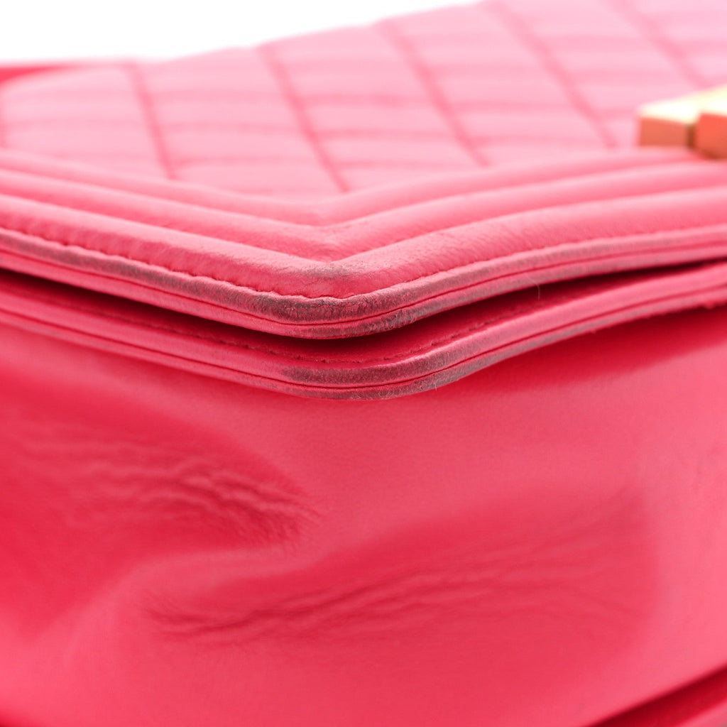 Chanel Lambskin Quilted Medium Boy Flap Fuchsia