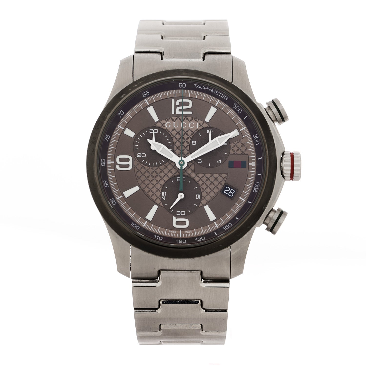 Gucci Stainless Steel 45mm G-Timeless Chronograph Quartz Watch Brown
