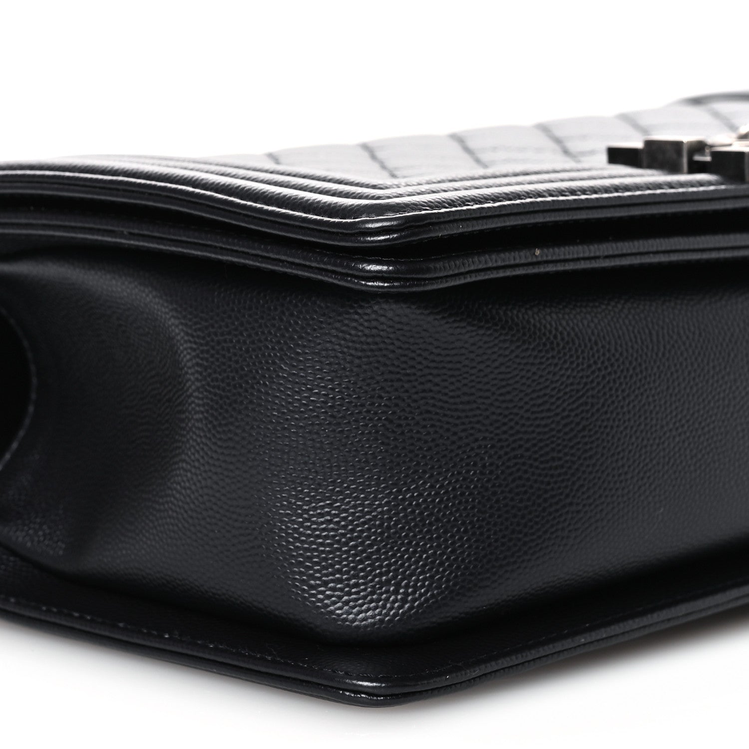 Chanel Metallic Caviar Quilted Medium Boy Flap Navy