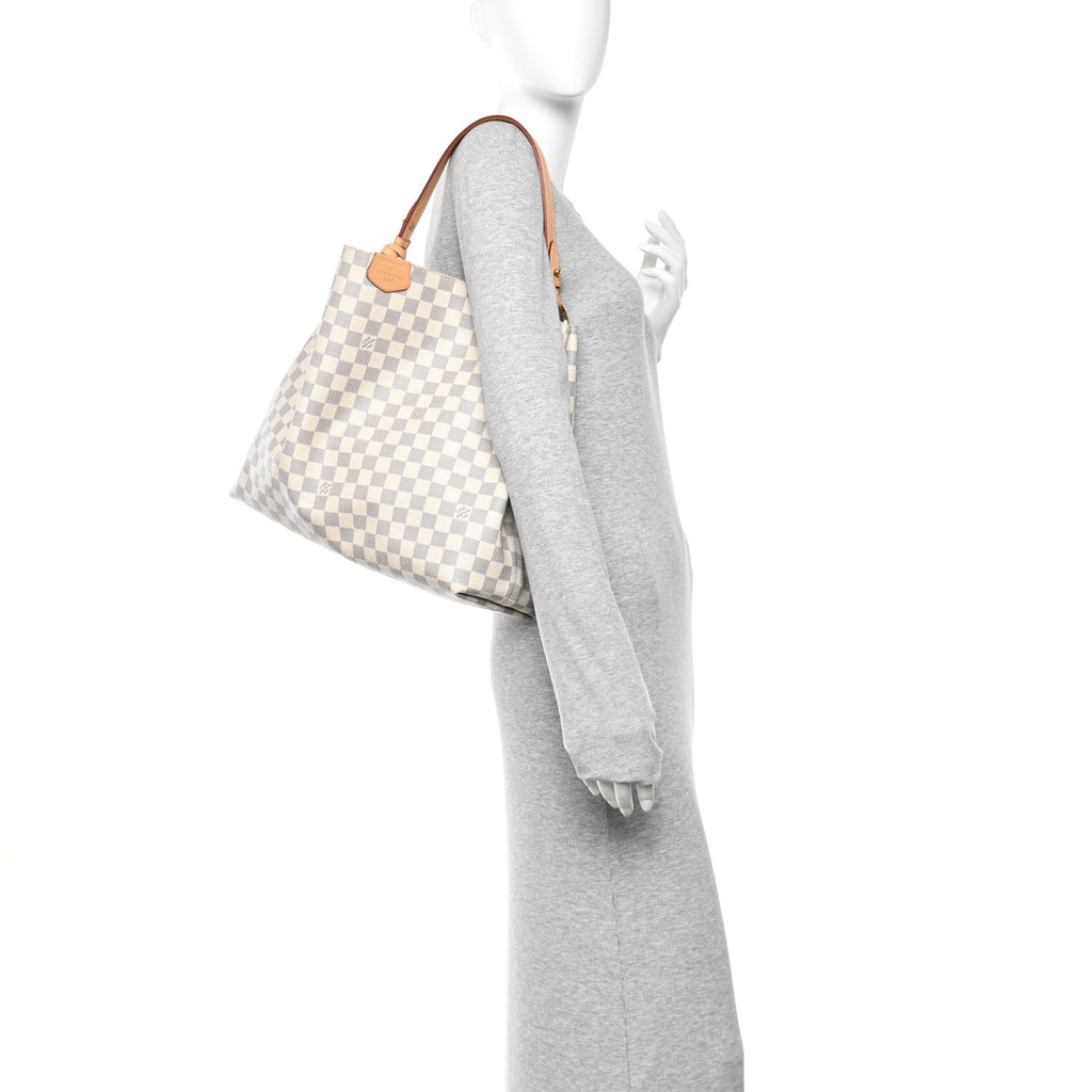 Louis Vuitton Damier Azur Graceful MM Rose Ballerine