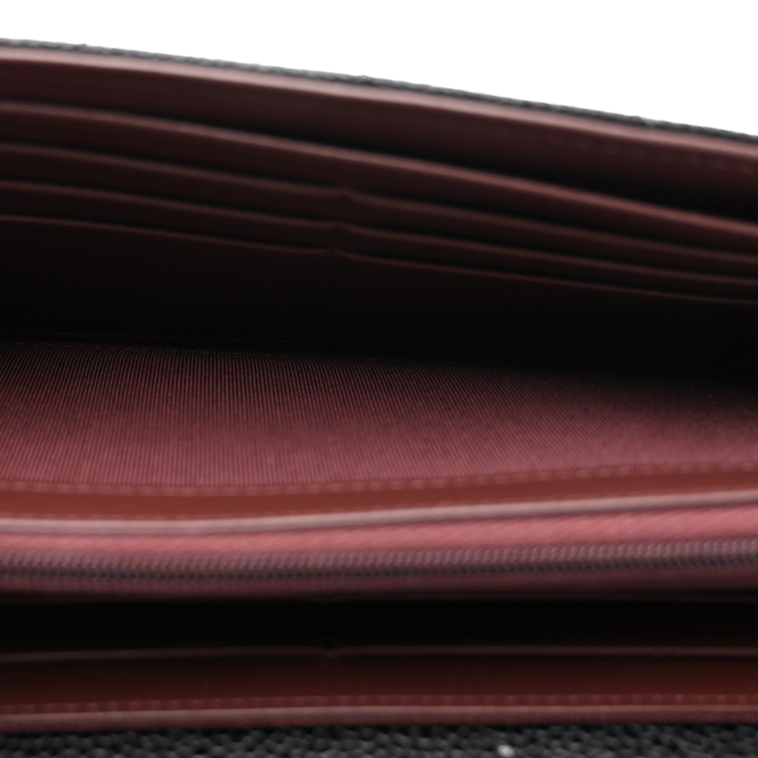 Caviar Quilted Large Gusset Flap Wallet Black