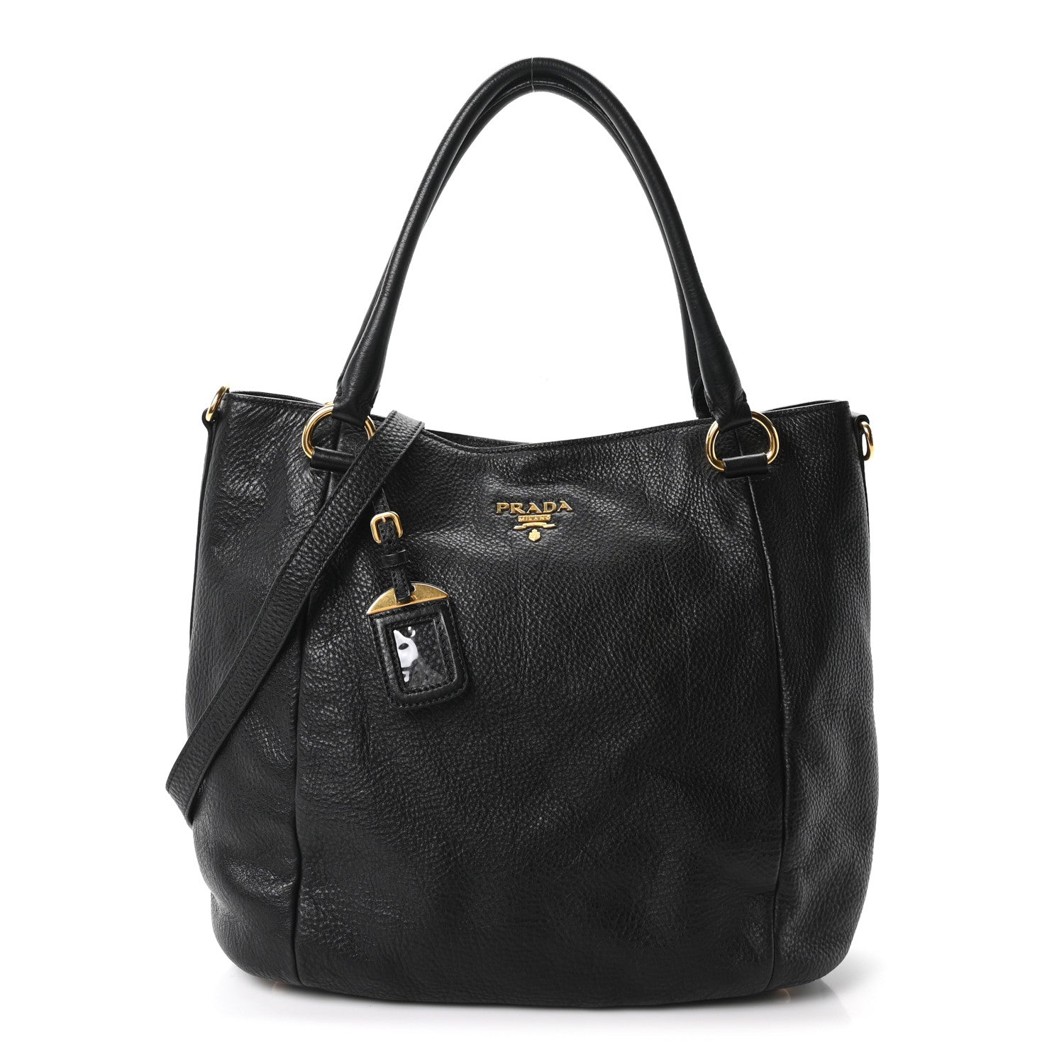 Prada Vitello Daino Shopping Tote Black