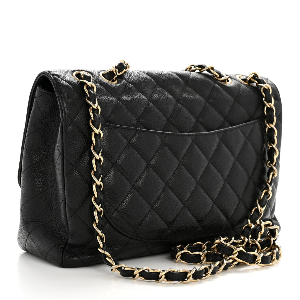 Chanel Caviar Quilted Jumbo Single Flap Black