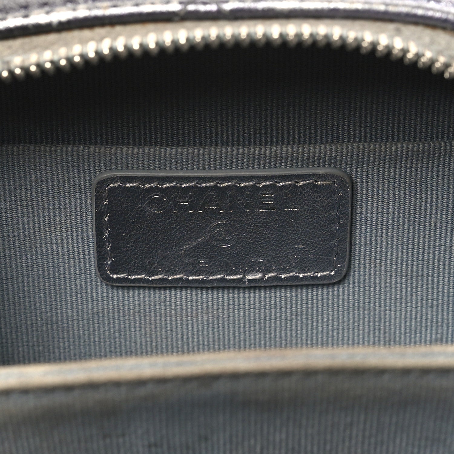 Chanel Gradient Metallic Lambskin Quilted Like A Wallet Clutch With Chain Silver Purple