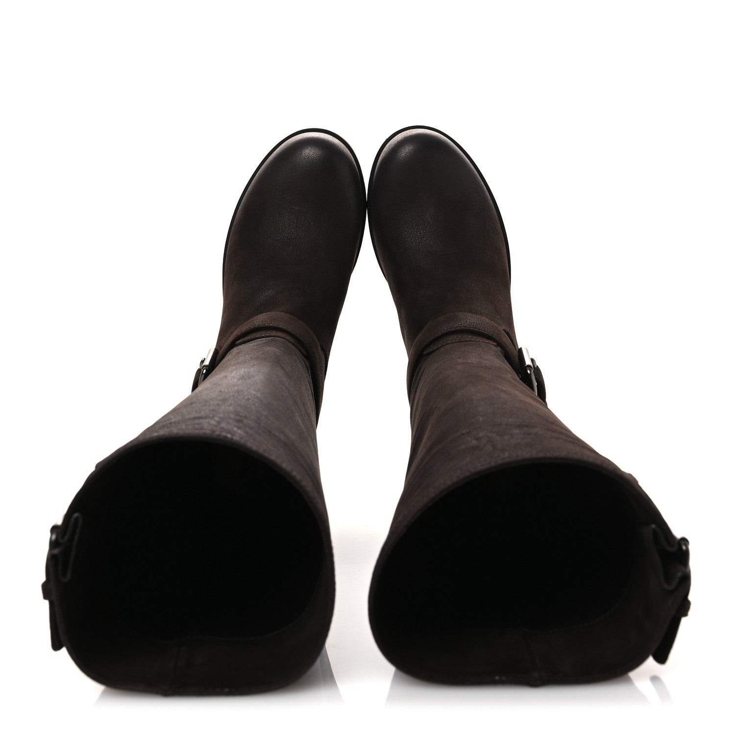 Prada Capra Antic Donna Tall Riding Boots 37 Ebano