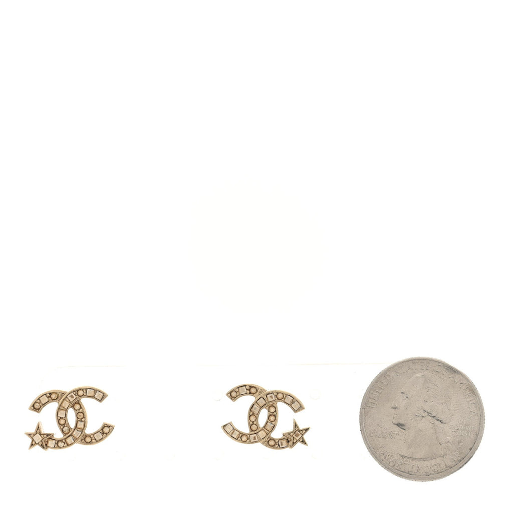 Crystal CC Starfall Earrings Gold