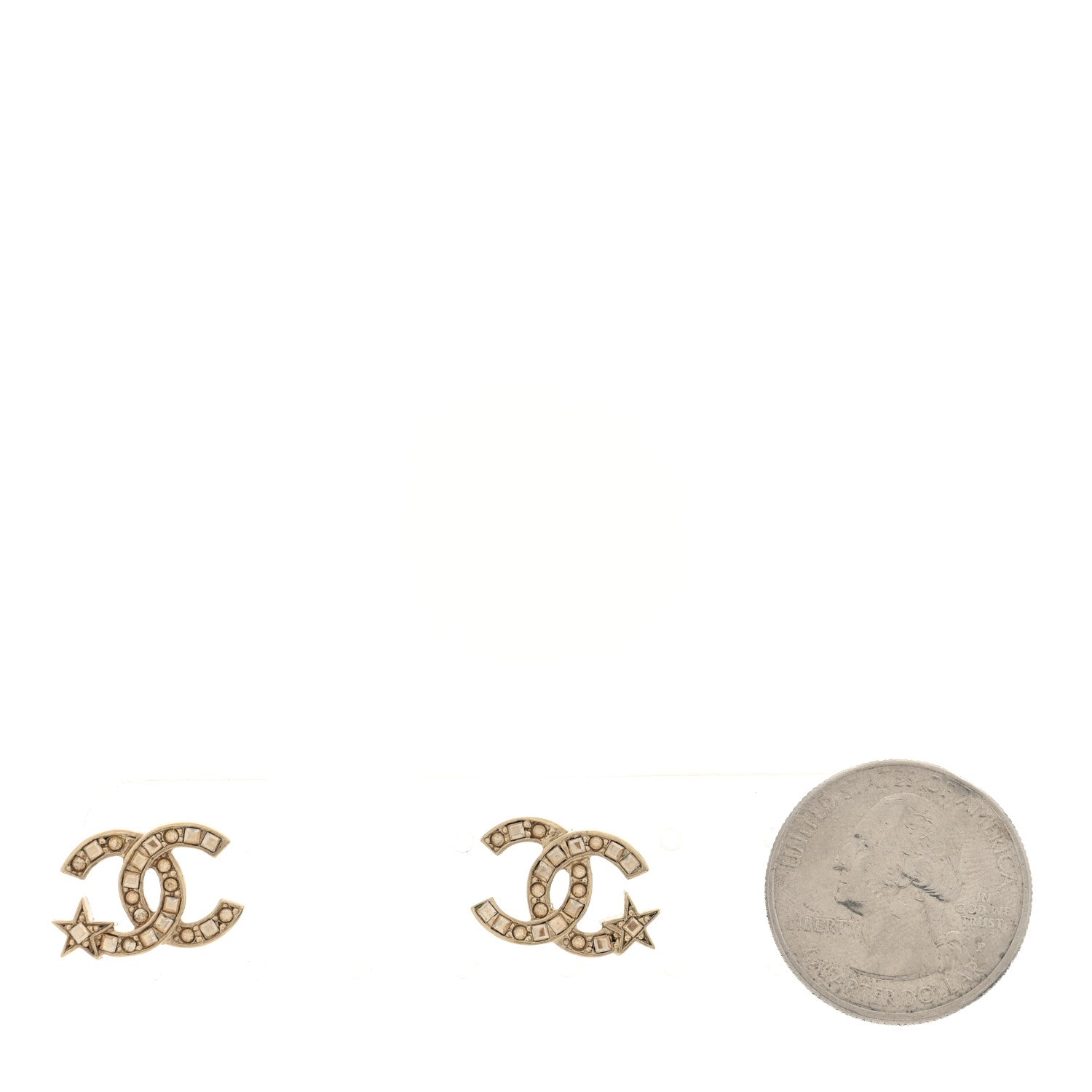 Crystal CC Starfall Earrings Gold