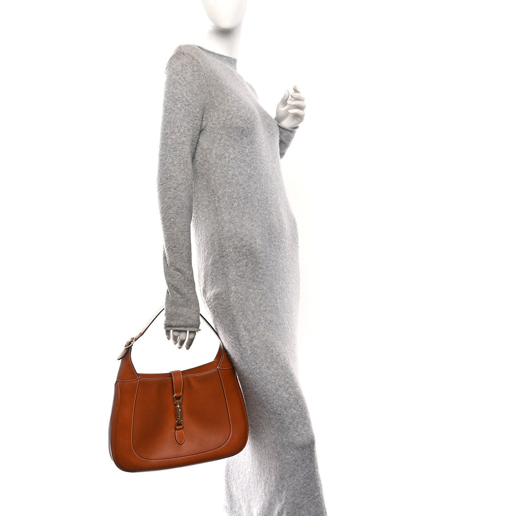 Gucci Calfskin Medium Jackie 1961 Hobo Harness Brown