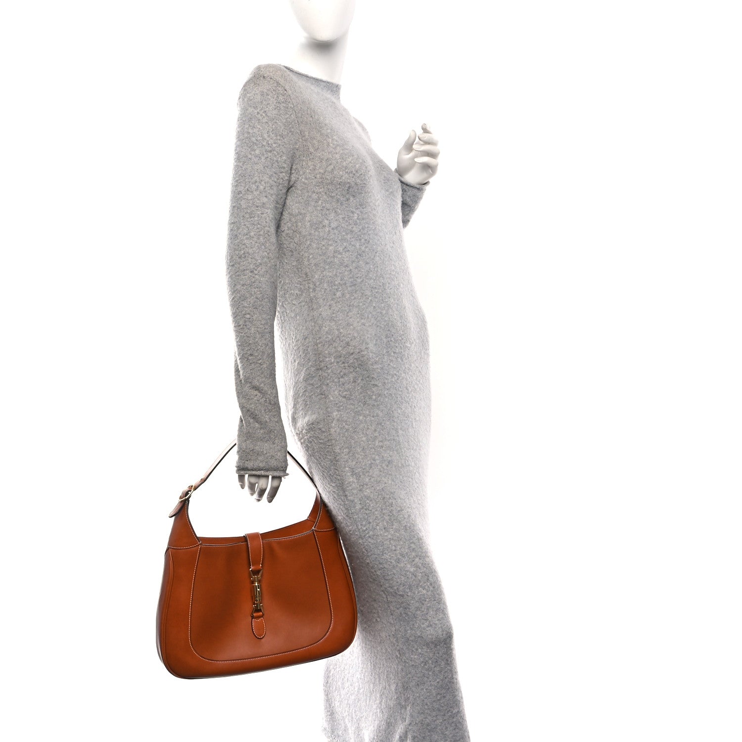 Gucci Calfskin Medium Jackie 1961 Hobo Harness Brown