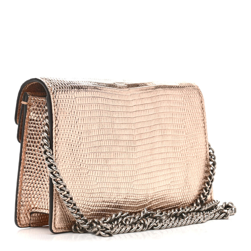Gucci Metallic Lizard Super Mini Dionysus Bag Rame