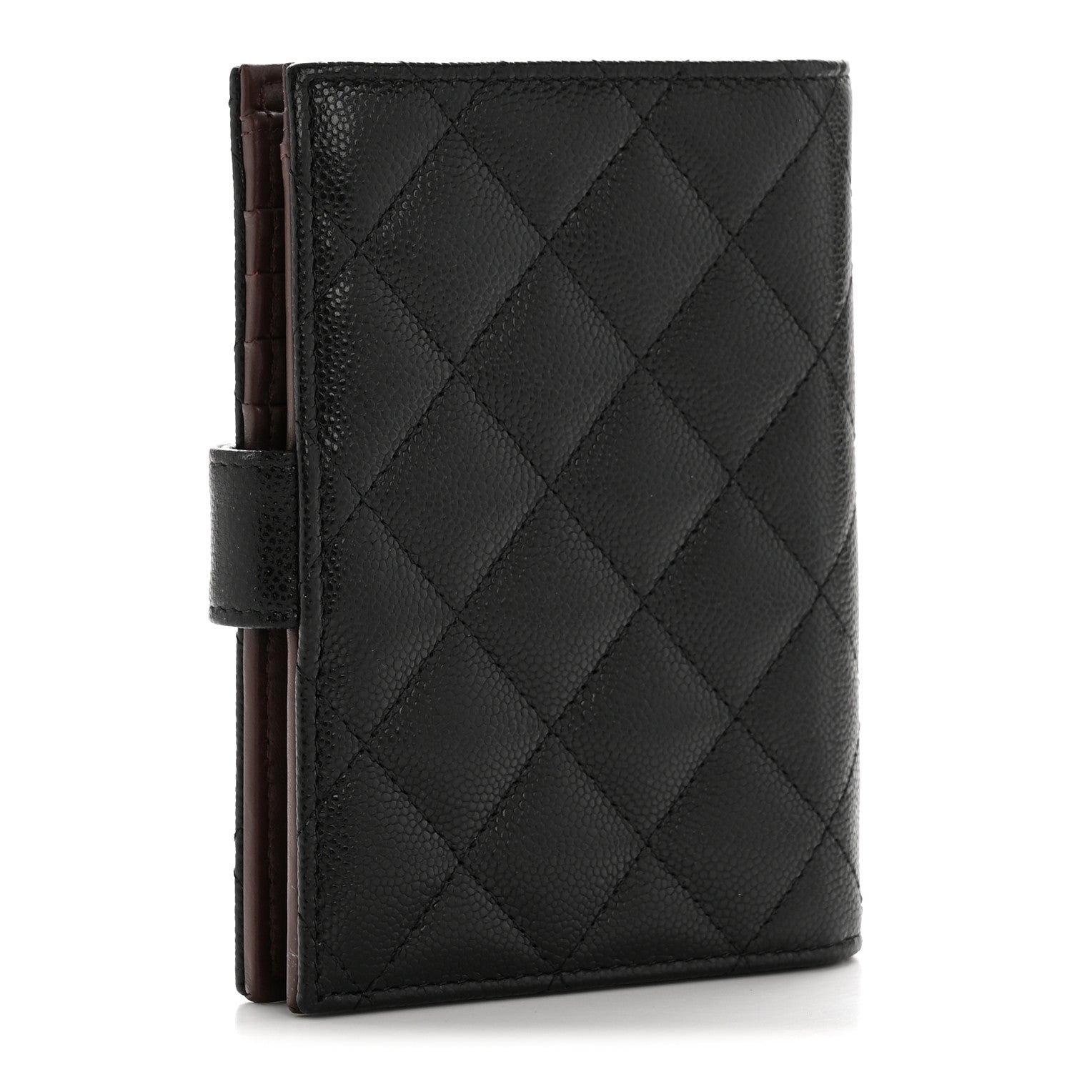 Caviar Quilted Passport Holder Black