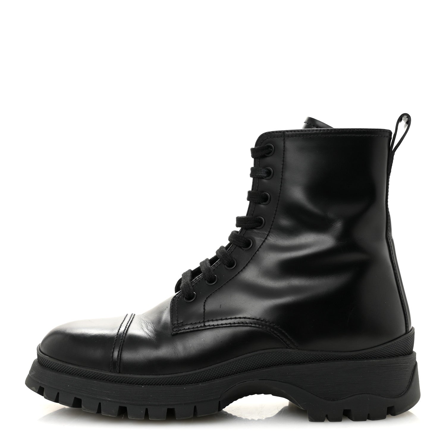 Prada Spazzolato Chocolate 50mm Combat Boots 36.5 Black