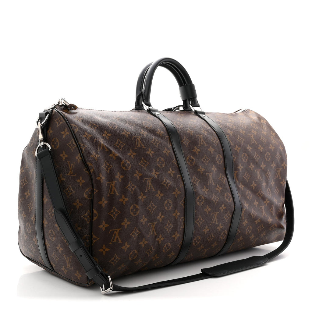 Louis Vuitton Monogram Macassar Keepall Bandouliere 55