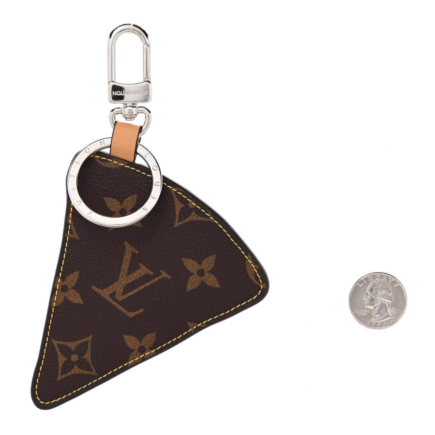 Louis Vuitton Calfskin Monogram Printed Pizza Bag Charm Key Holder