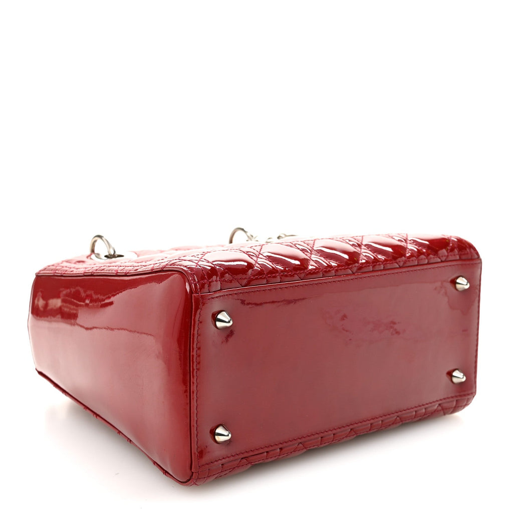 Christian Dior Patent Cannage Medium Lady Dior Red