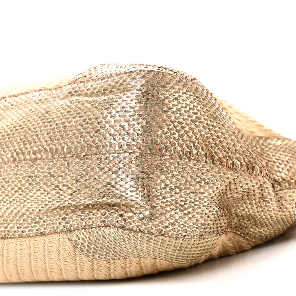 Prada Jute Snakeskin Tote Oro