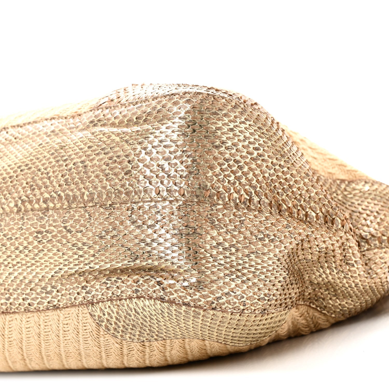 Prada Jute Snakeskin Tote Oro