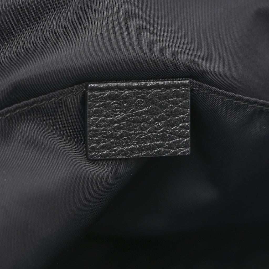 Gucci Nylon Monogram Medium Light Single Buckle Backpack Black
