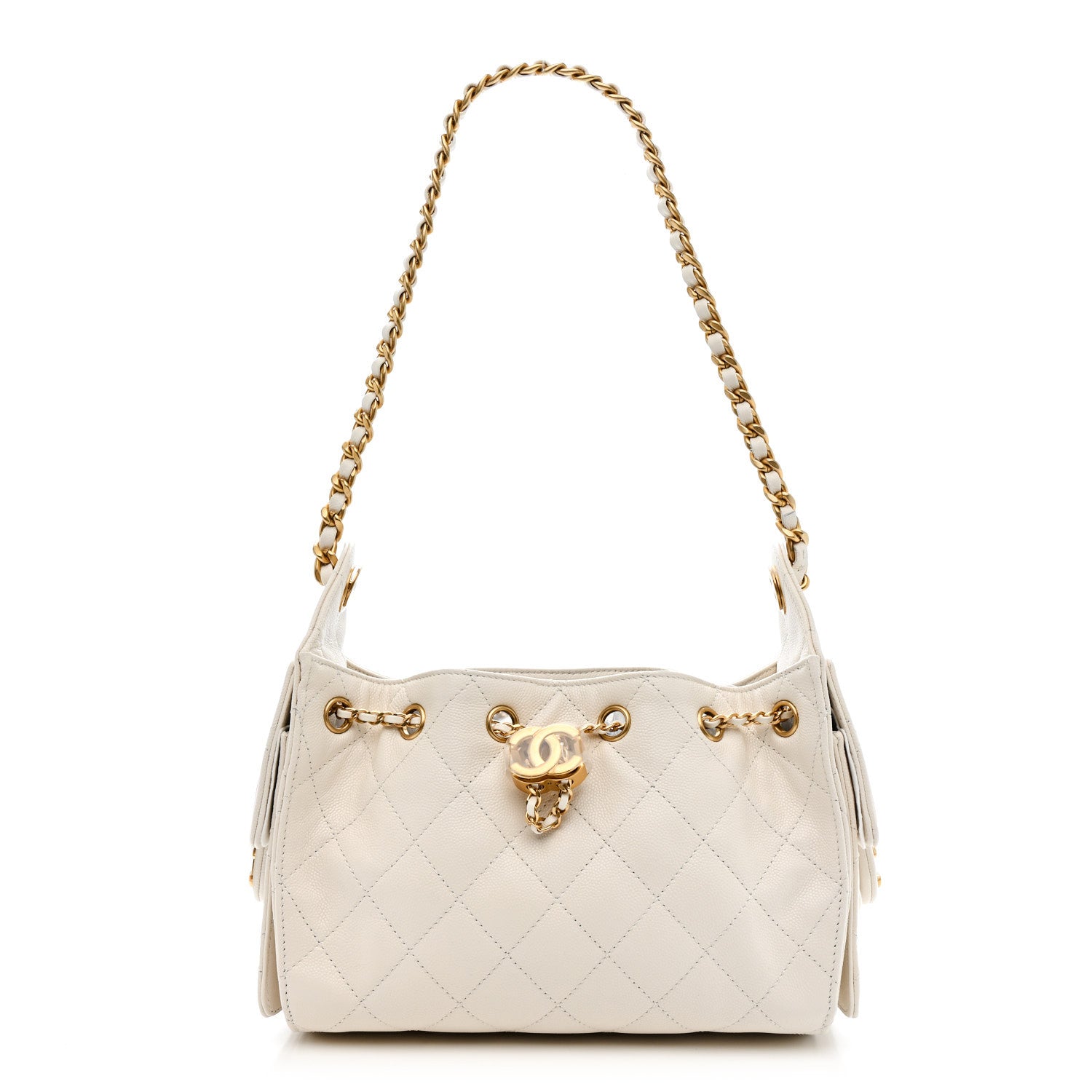Chanel Caviar Quilted Mini Chanel 25 Handbag White