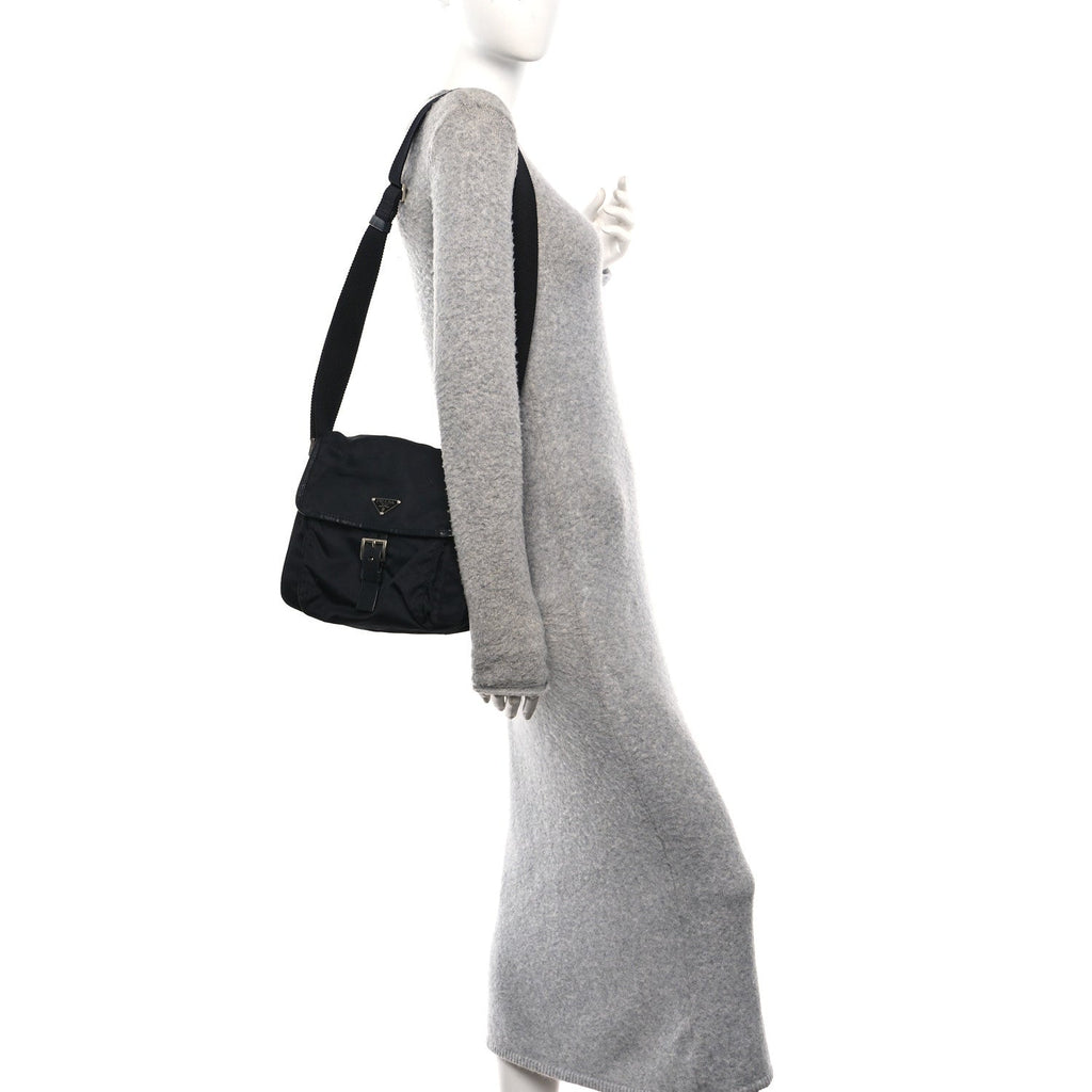 Prada Nylon Vela Messenger Black