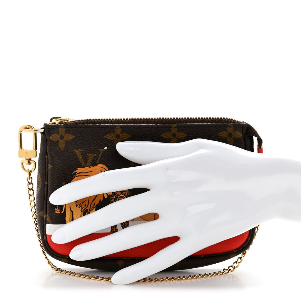 Louis Vuitton Monogram 2018 Christmas Animation Mini Cats Pochette Accessories