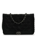 Chanel Caviar Quilted Boy Wallet On Chain WOC Black