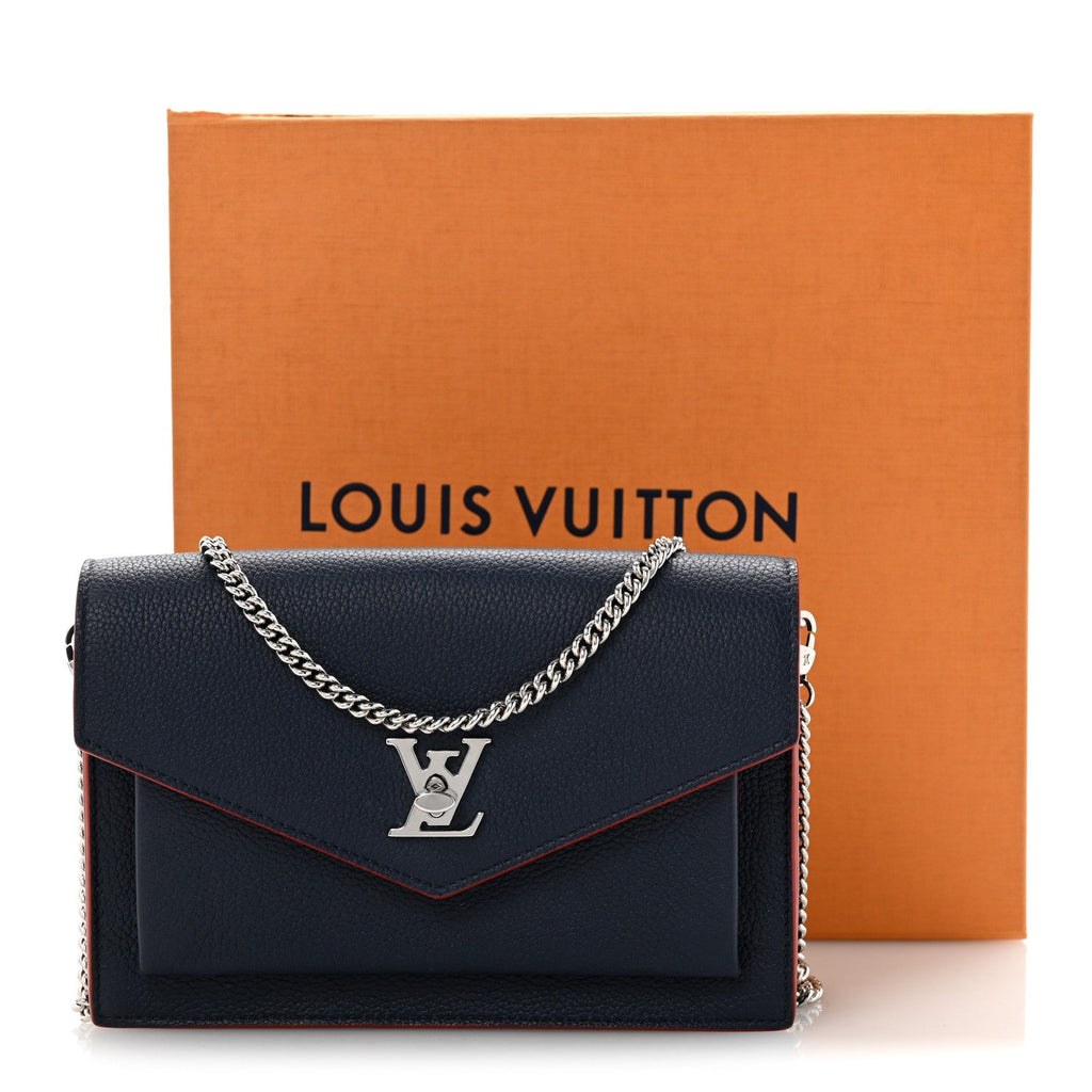 Louis Vuitton Soft Calfskin My Lockme Chain Pochette Marine Rouge