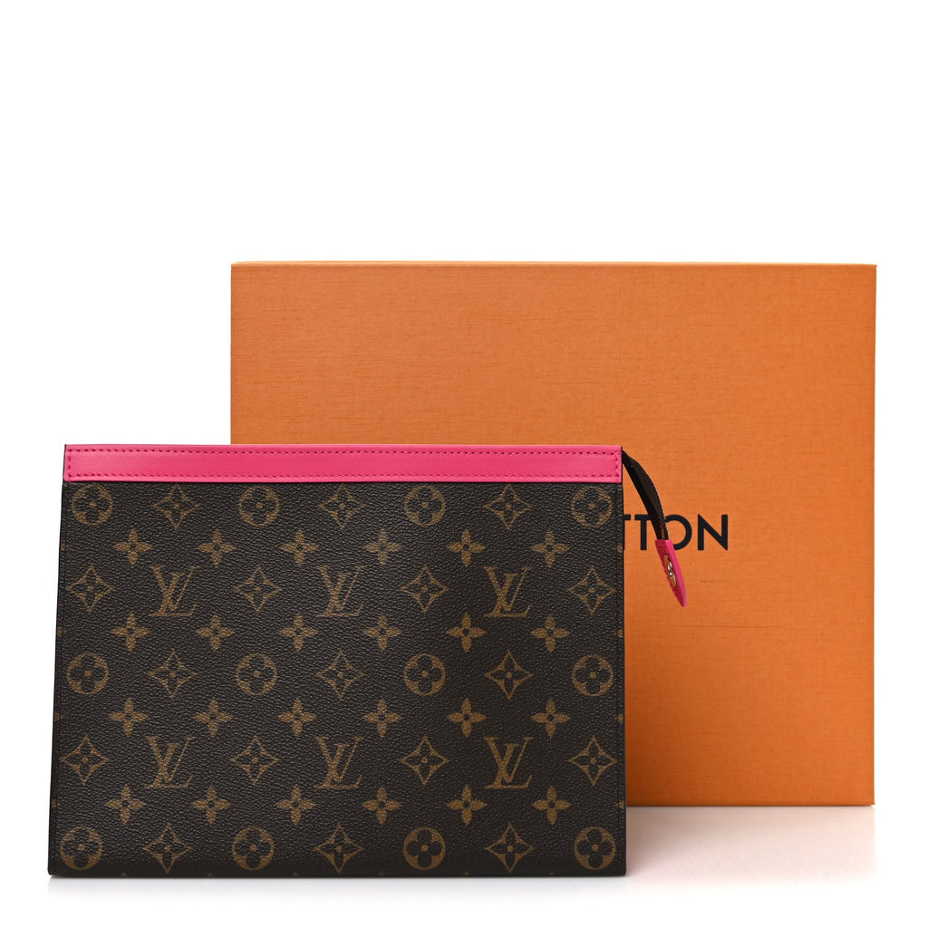 Louis Vuitton Monogram Macassar Pochette Voyage MM  Fuchsia