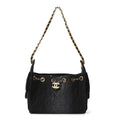 Chanel Washed Denim Quilted Mini Chanel 25 Handbag Black