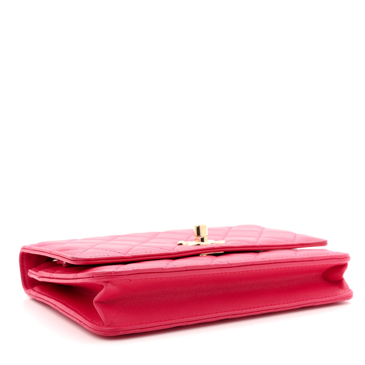 Chanel Lambskin Quilted Trendy CC Wallet On Chain WOC Dark Pink