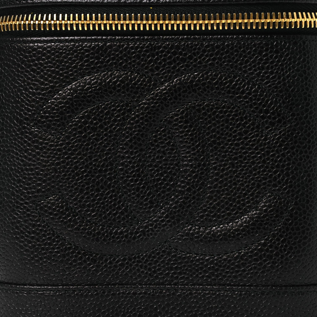 Chanel Caviar Vanity Cosmetic Case Black