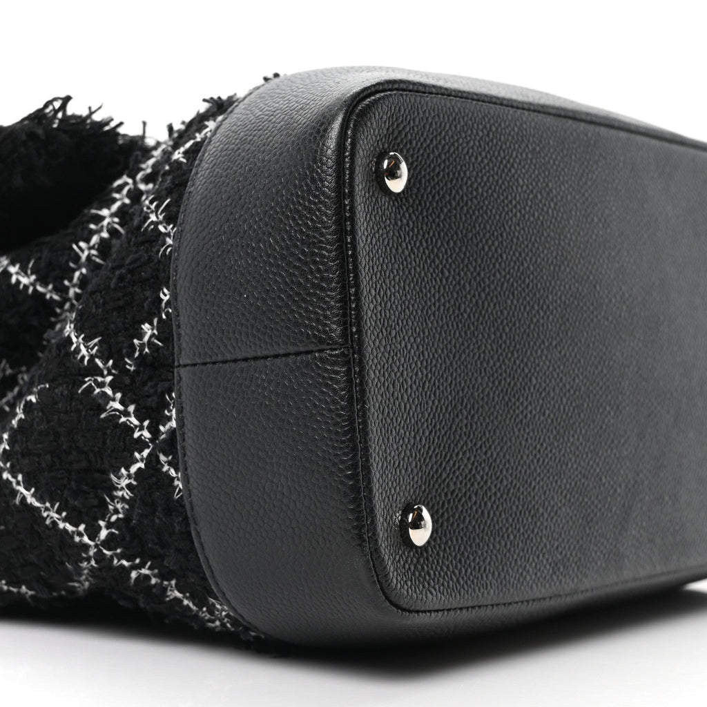 Chanel Tweed Trip Top Handle Flap Black