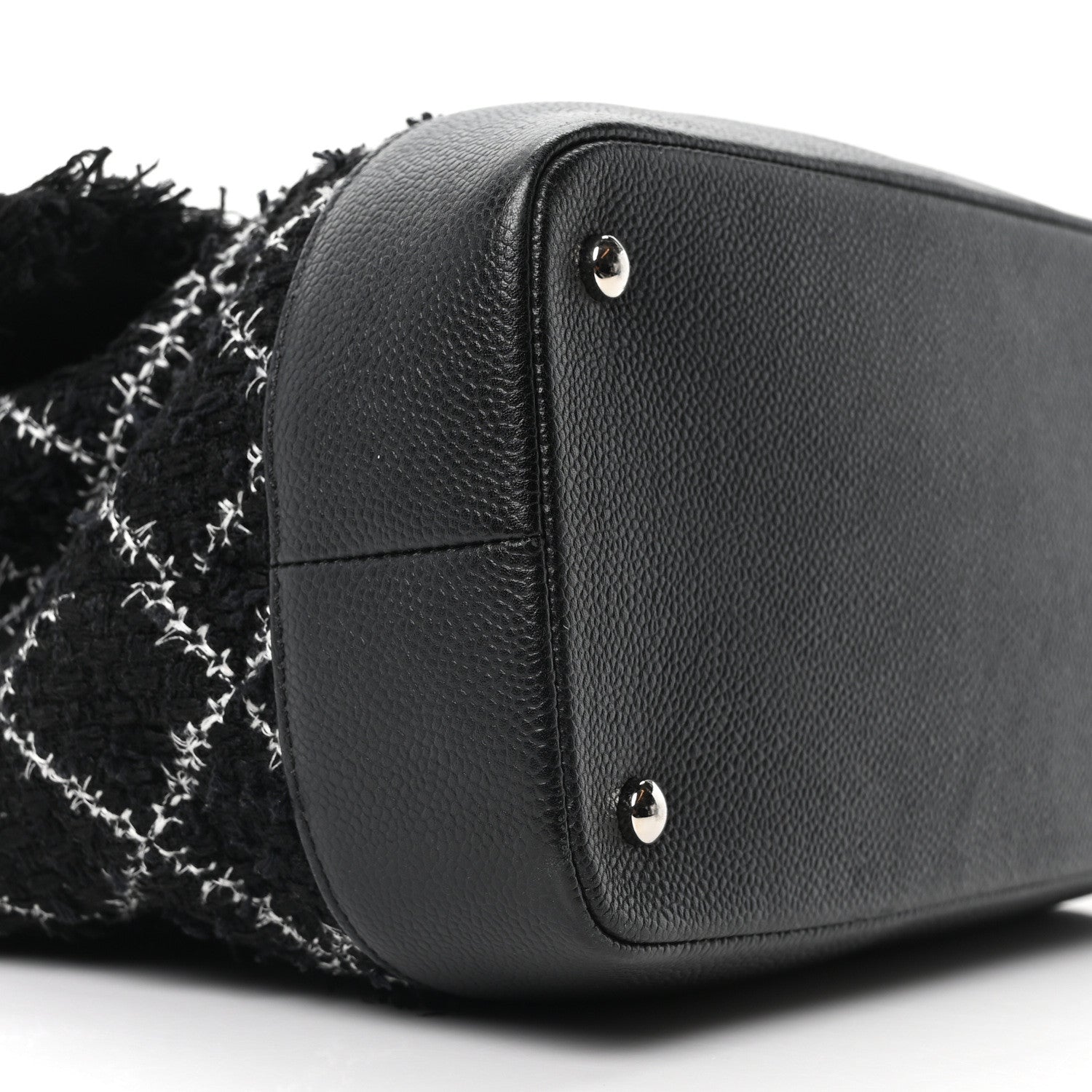 Chanel Tweed Trip Top Handle Flap Black