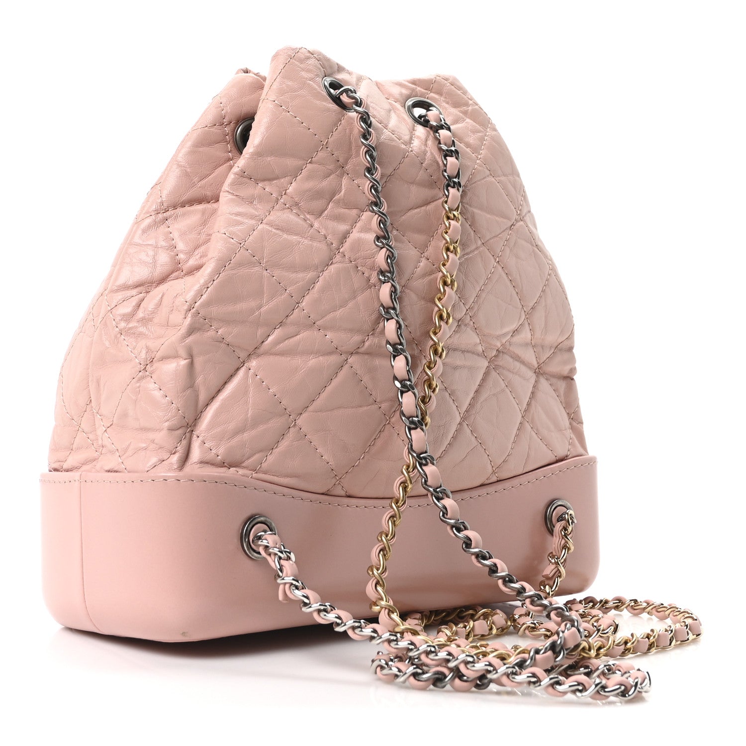 Chanel Aged Calfskin Quilted Small Gabrielle Backpack Pink