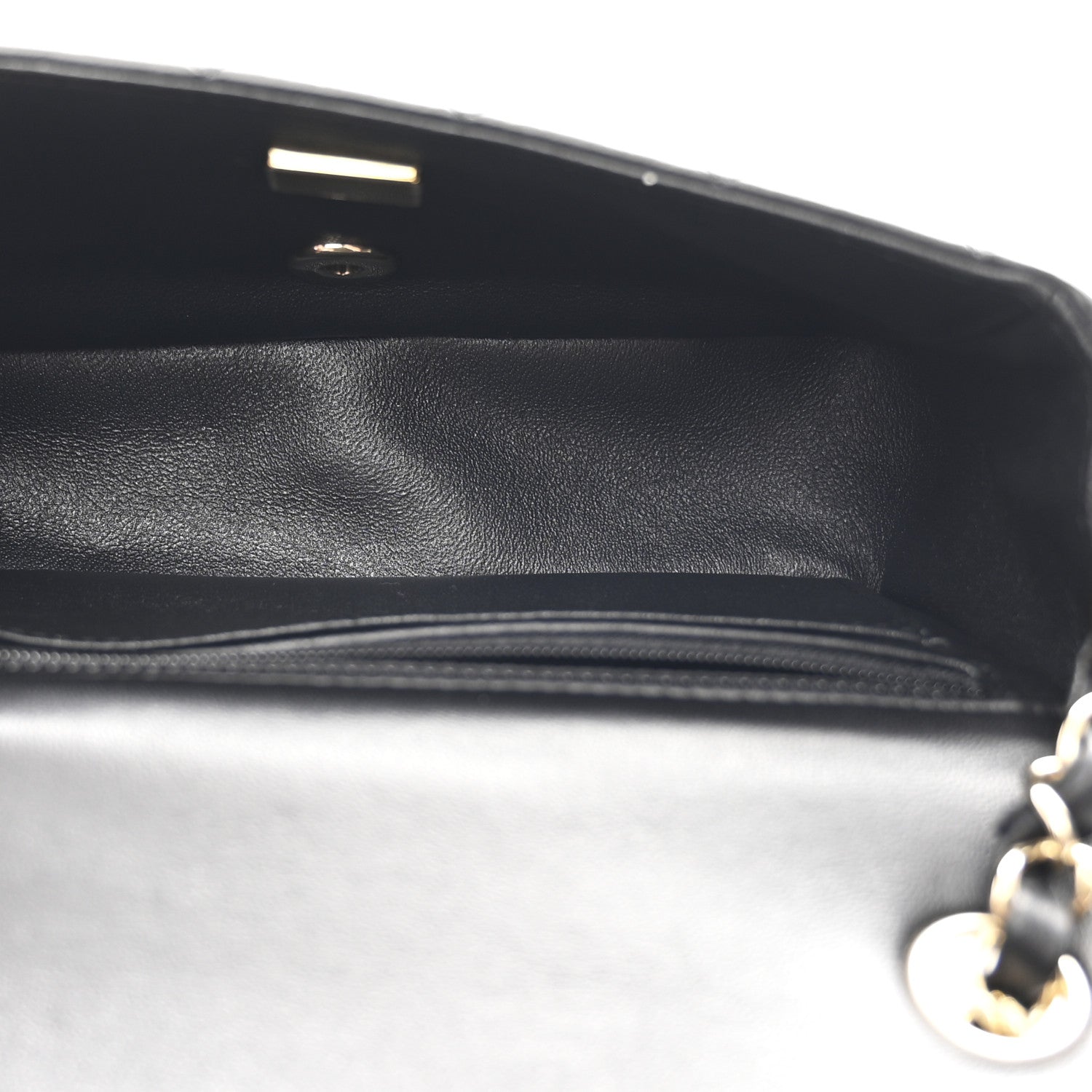 Chanel Lambskin Quilted Mini Rectangular Flap Black