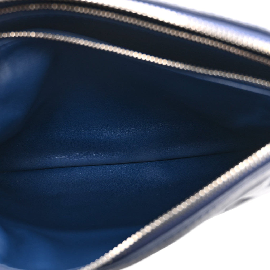 Louis Vuitton Lambskin Embossed Monogram Coussin PM Denim Blue