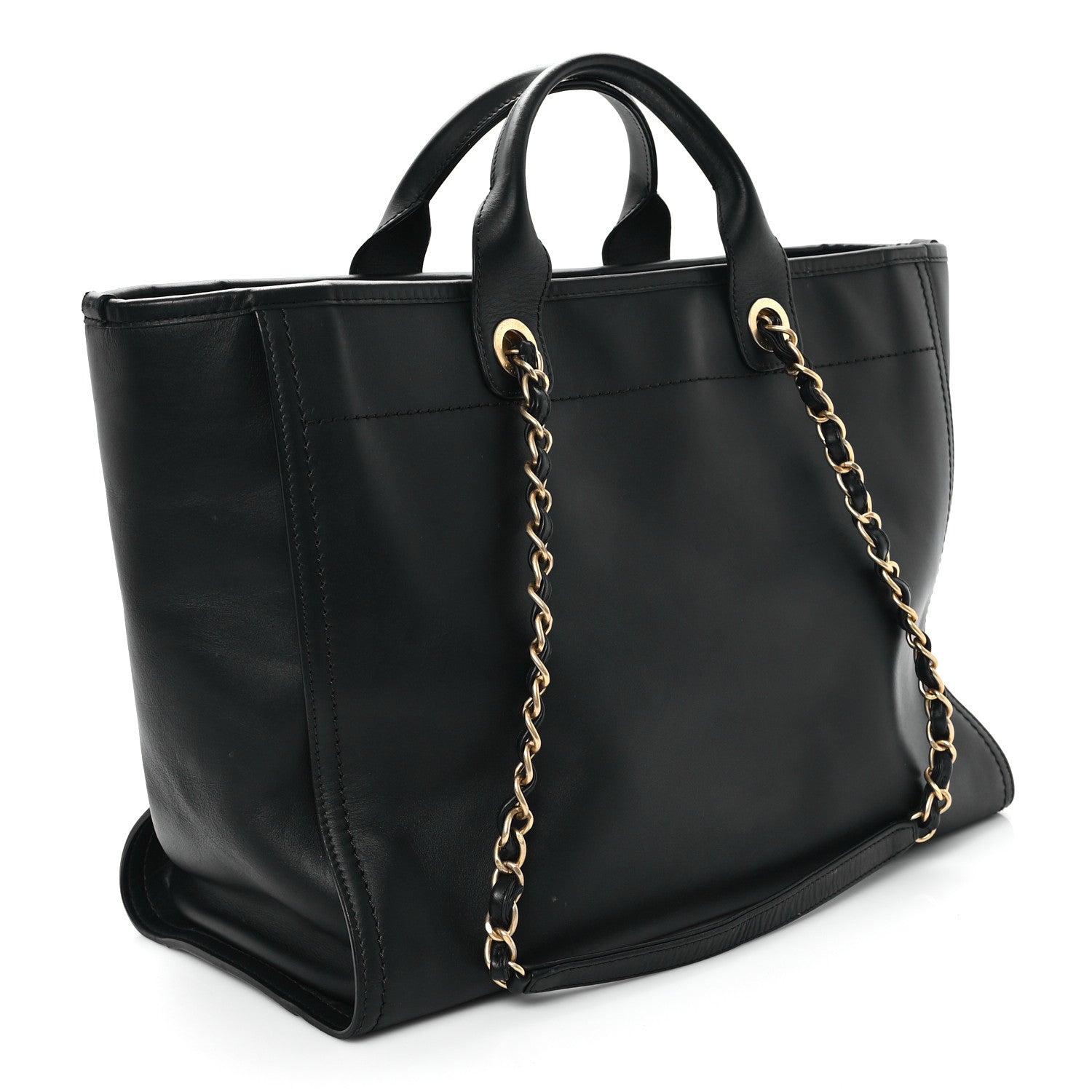 Chanel Calfskin Medium Deauville Tote Black
