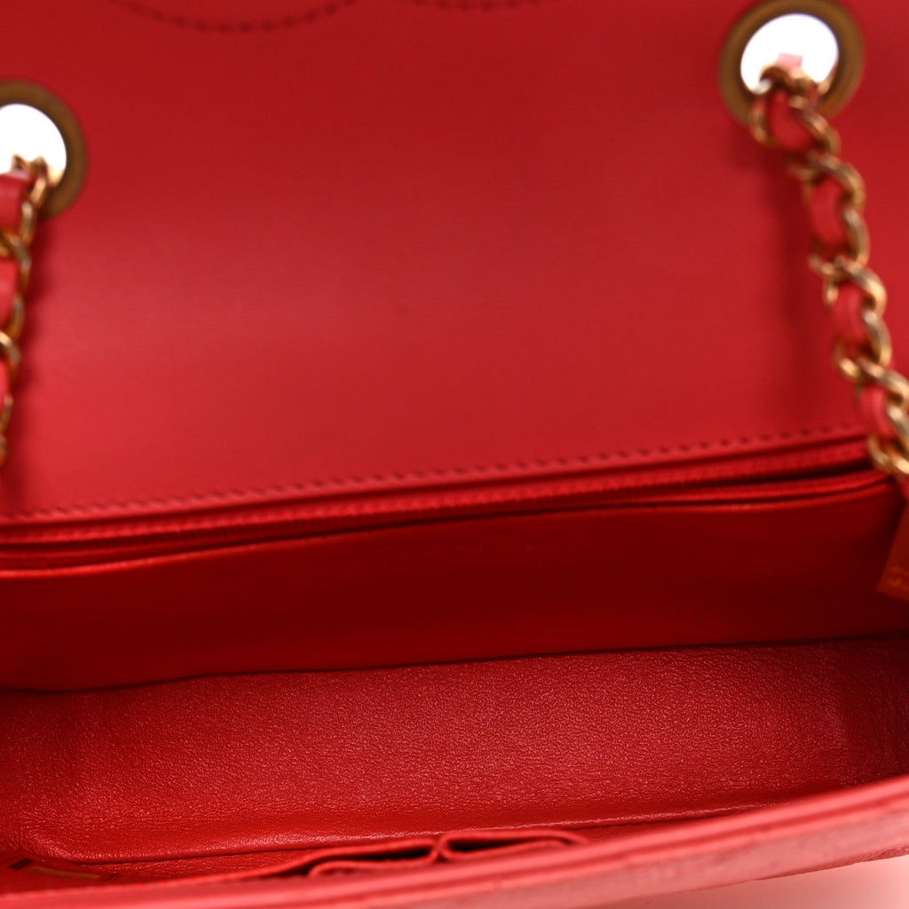 Chanel Caviar Quilted Small CC Filigree Flap Coral