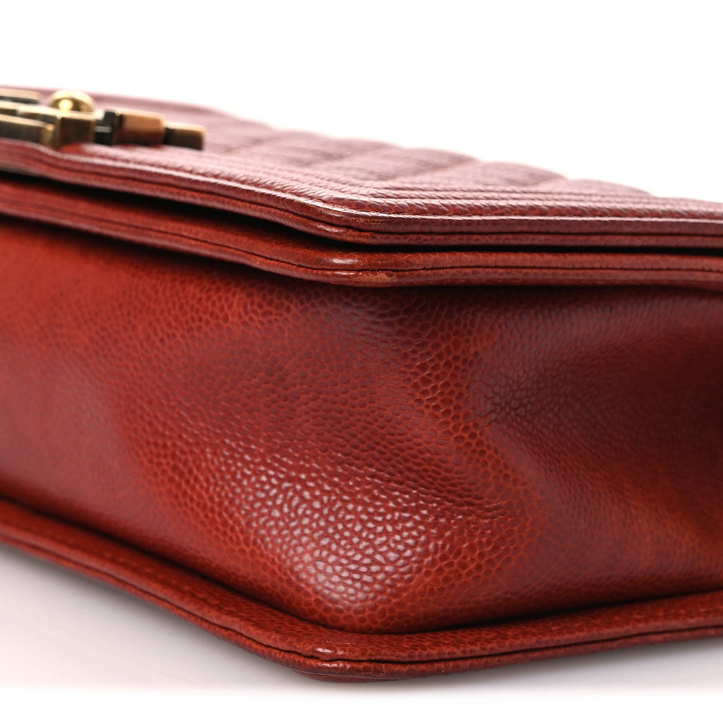 Chanel Caviar Quilted Medium Boy Flap Dark Red