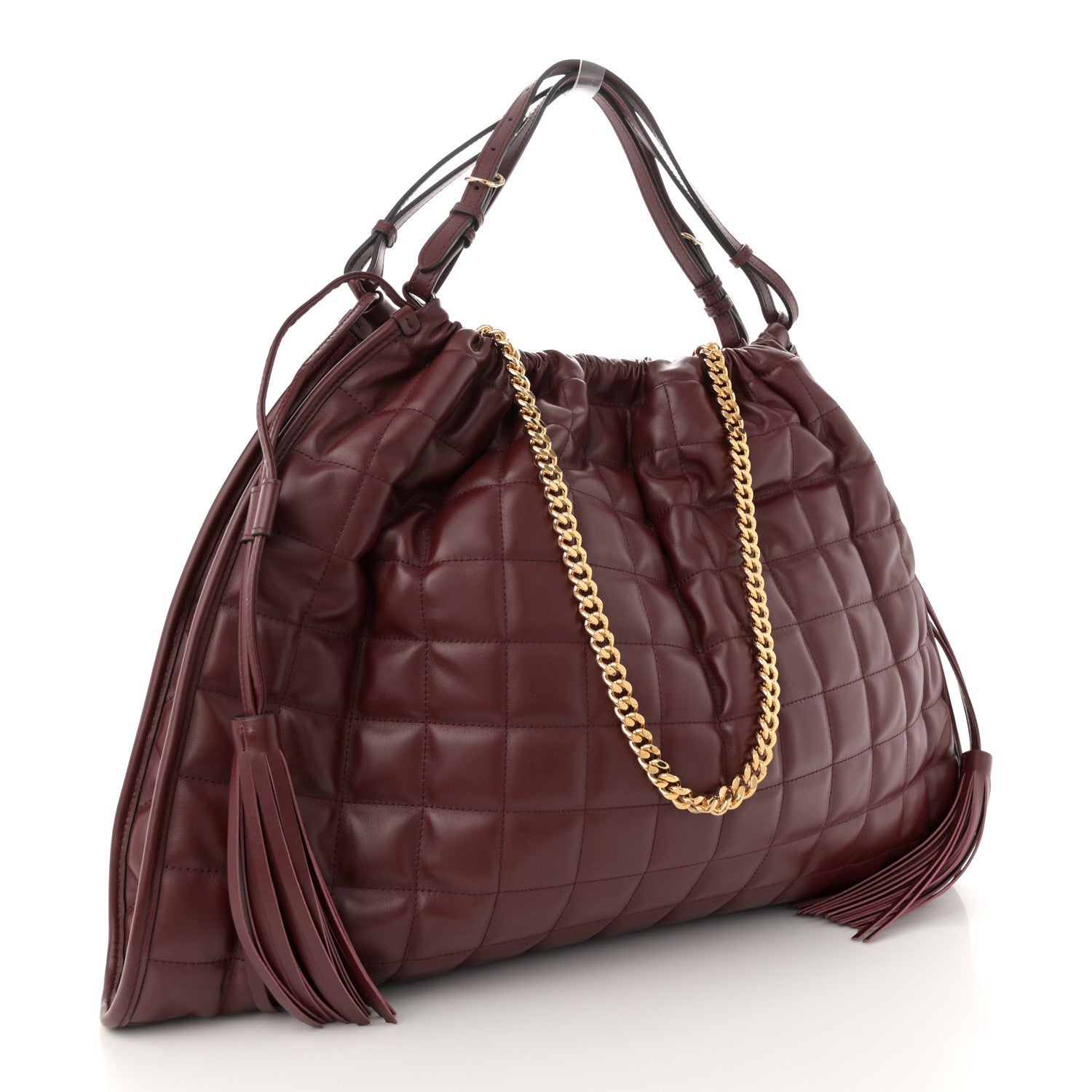 Gucci Calfskin Quilted Large Deco Tote Bag Rosso Ancora Red