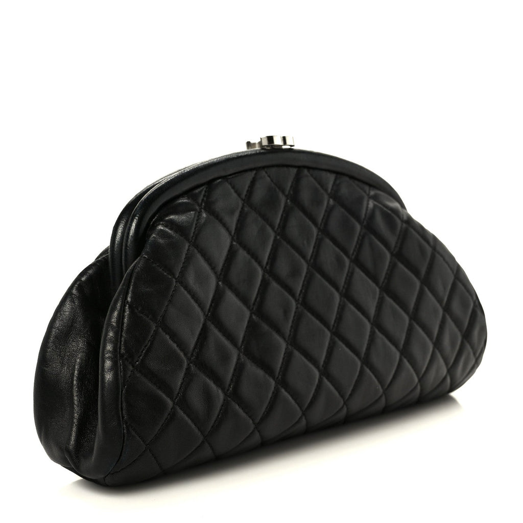 Chanel Lambskin Quilted Timeless Clutch Black