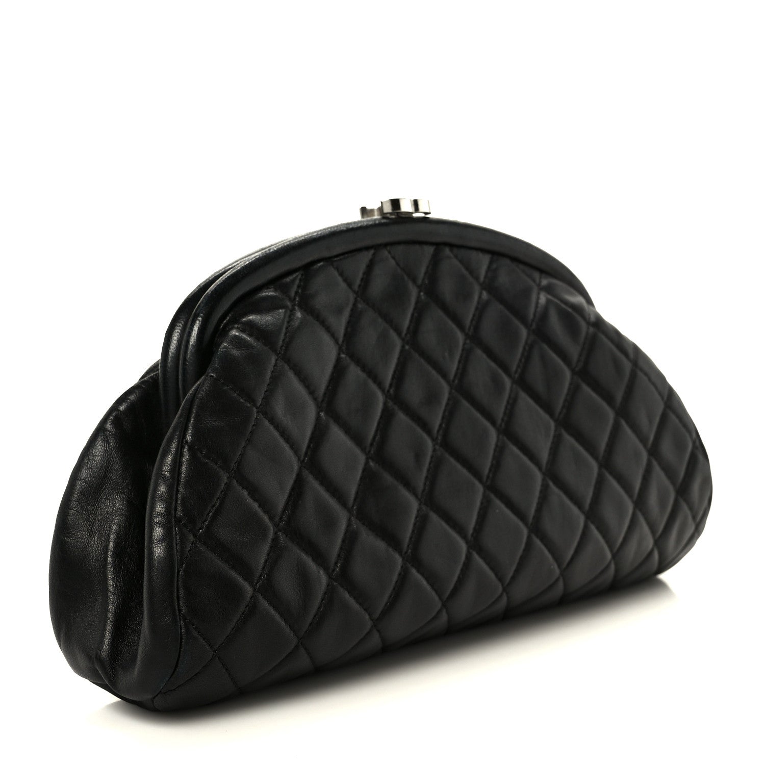 Chanel Lambskin Quilted Timeless Clutch Black