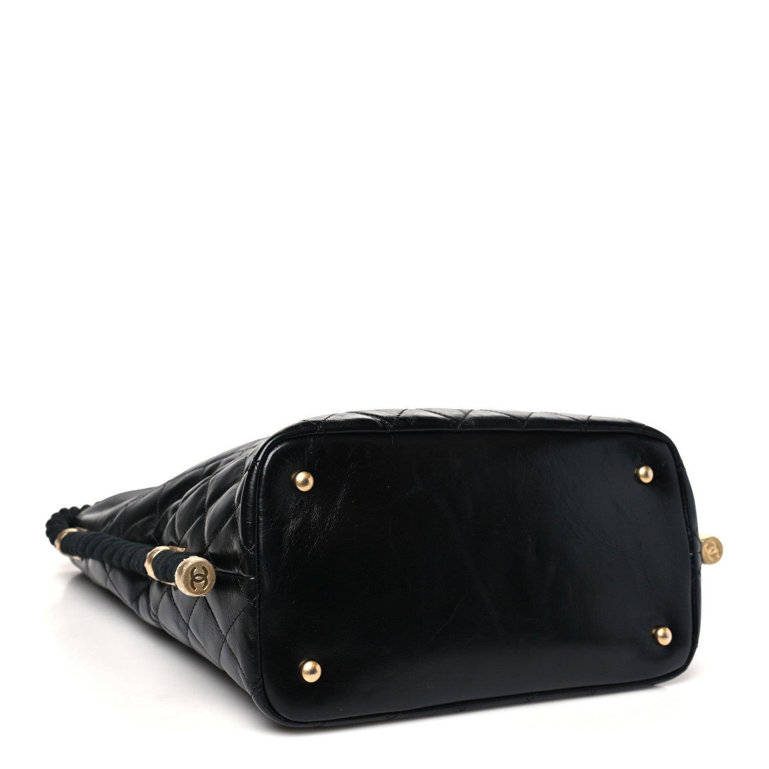 Chanel Crumpled Calfskin En Vogue Rope Hobo Bag Black