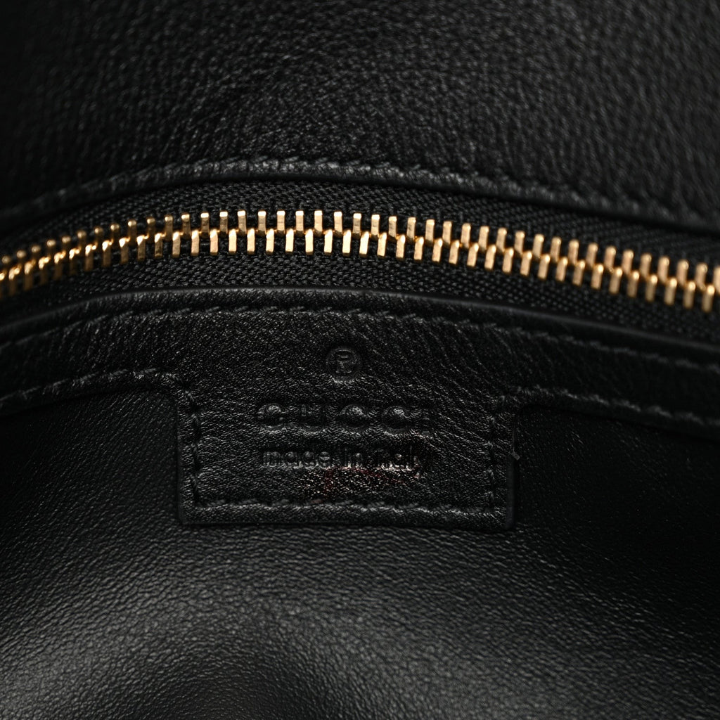 Gucci Roxy Calfskin Blondie Chain Shoulder Flap Bag Black