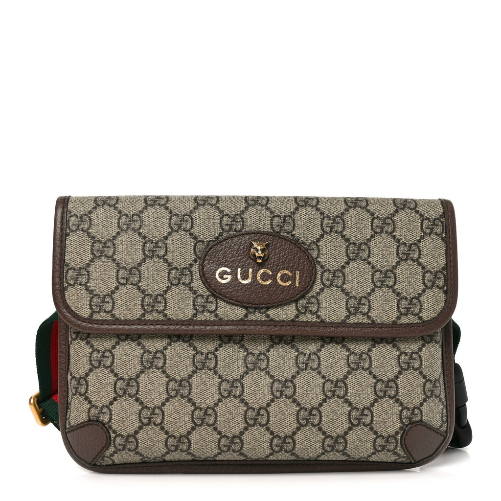 Gucci GG Supreme Monogram Neo Vintage Web Belt Bag Brown