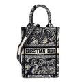 Christian Dior Canvas Toile de Jouy Reverse Embroidered Mini Book Tote Phone Bag Blue