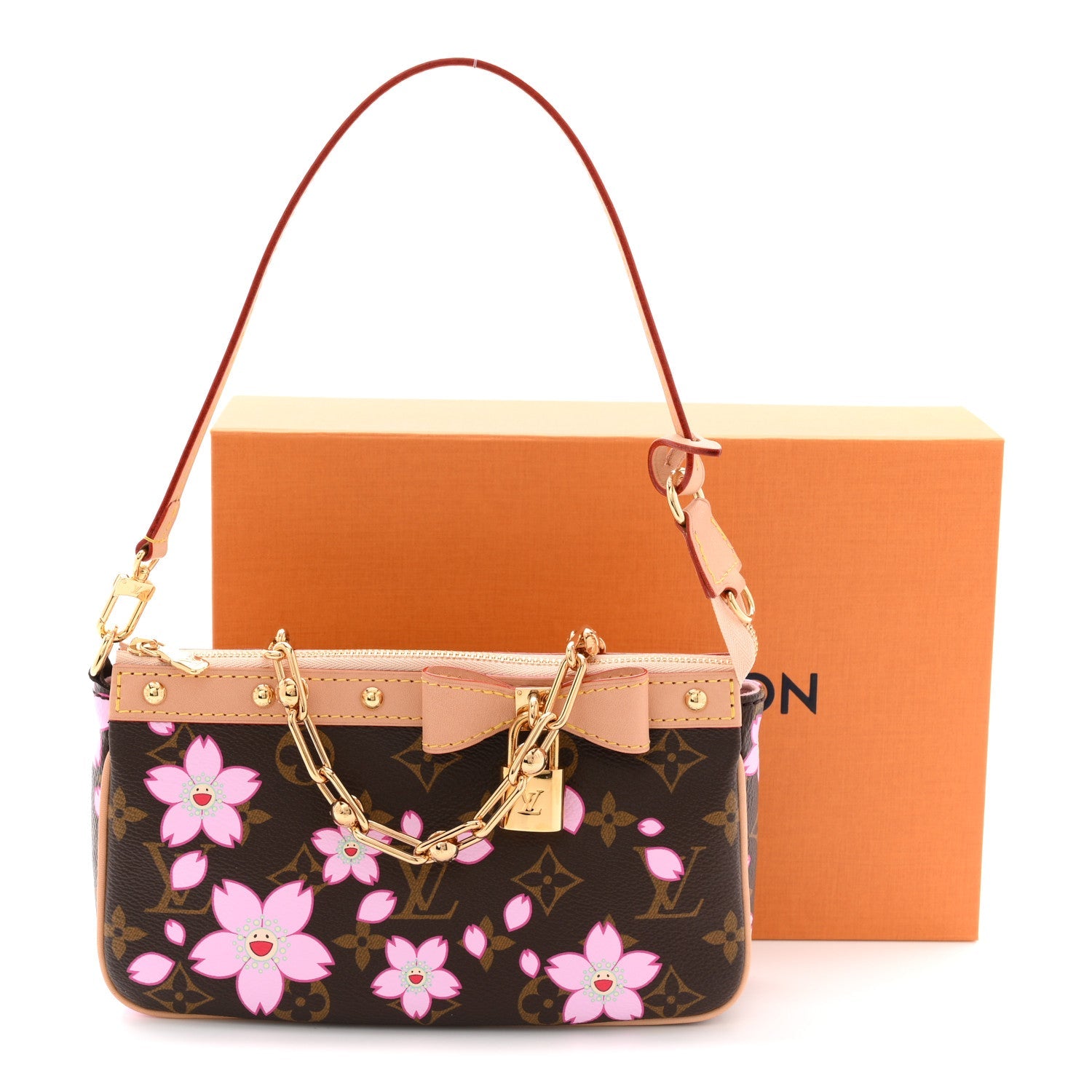 Louis Vuitton LV X TM Monogram Pochette Accessories Sakura Brown