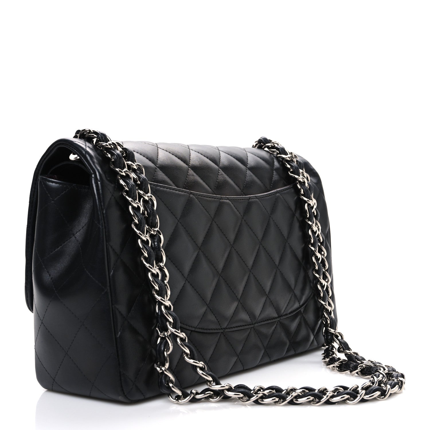 Chanel Lambskin Quilted Jumbo Double Flap Black