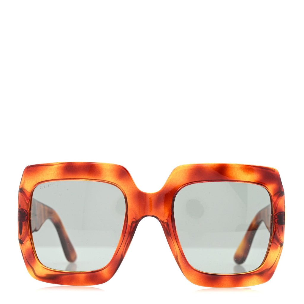 Gucci Acetate Square Frame Sunglasses GG 0053S Havana